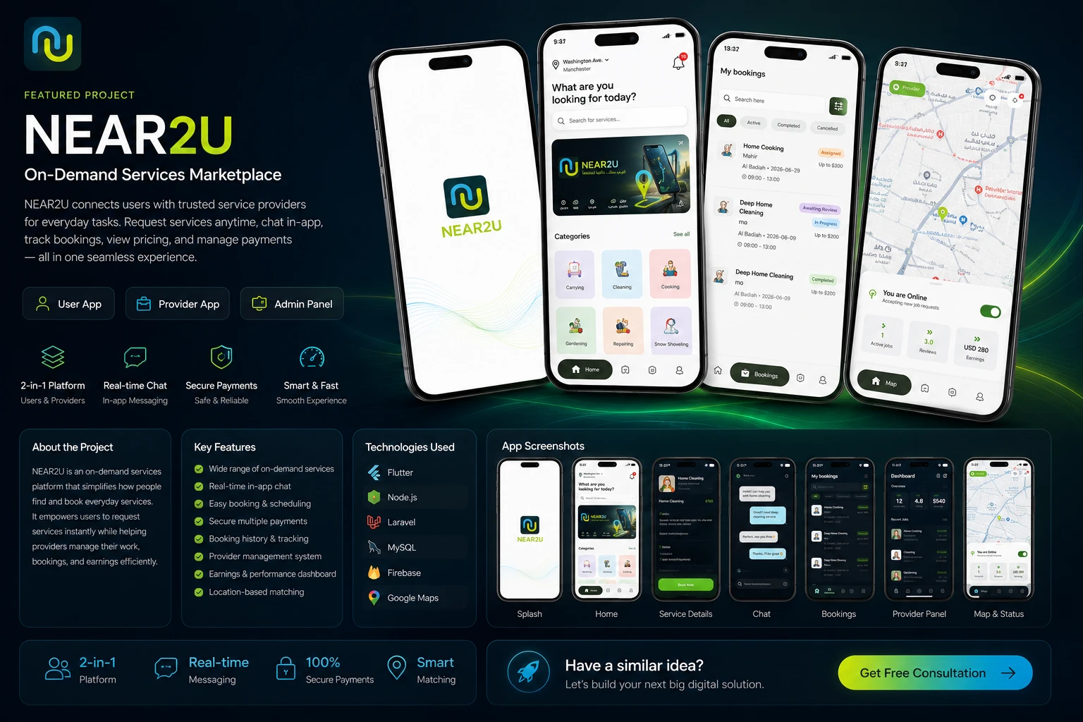 NEAR2U – منصة رقمية متعددة الخدمات تربط العملاء بمقدمي الخدمات
